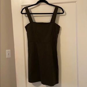 Olive Fitted Woven Day Dress - NWT